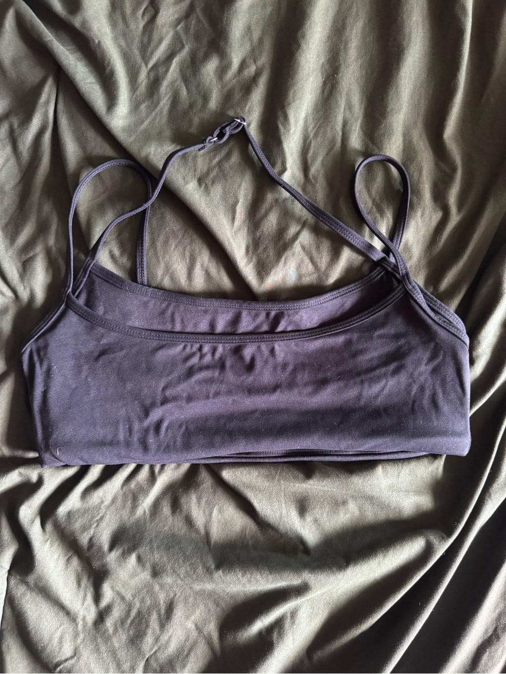 Strappy layered sports bra
